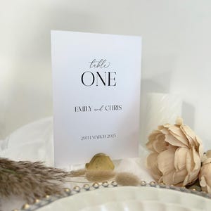 Personalised Printed Wedding Table Numbers | Cardstock Table Numbers | Wedding Table Numbers | Table Numbers | Printed Table Numbers
