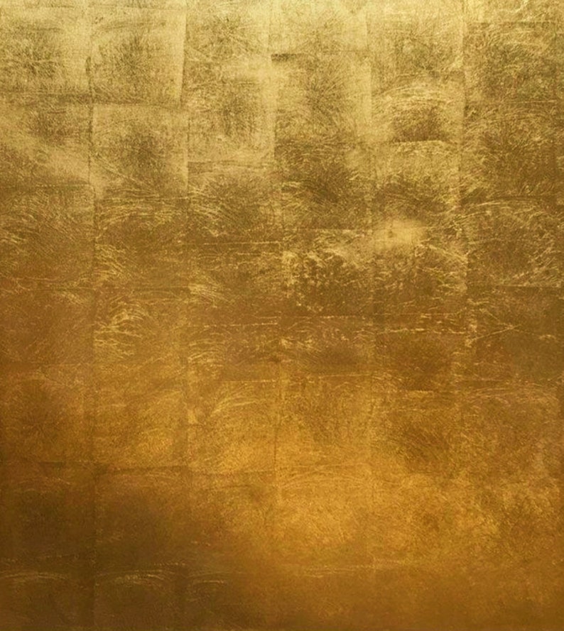 Gold foil wallpaper/Faux gold leaf wallcovering/Non woven wallcovering/Soft gold fol wallcovering/Light gold wallcovering/Gold leaf paper image 1