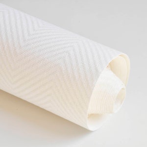 Carta da parati con motivo a chevron bianco/Carta da parati geometrica/Rivestimento murale naturale/Rivestimento murale bianco/Decorazione retrò/Decorazione per la cameretta dei bambini/Carta da parati strutturata