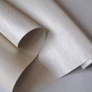 Carta da parati in erba di sisal intrecciata bianca e argento/rivestimento murale in erba argentata/rivestimento murale naturale/carta da parati bianca/erba metallizzata