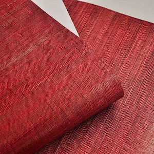 Chilli red woven sisal grasscloth wallpaper/red grasscloth wallcovering/natural wallcovering/red wallpaper/retro decor