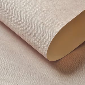 Salmon pink woven sisal grasscloth wallpaper/pink grasscloth wallcovering/natural wallcovering/pink wallpaper/retro decor/nursery decor