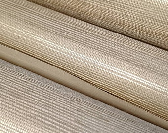 Cream & Gold Sisal Grasscloth Wallpaper: Metallic Woven Wallcovering