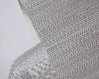 Grijs sisalgrasdoekbehang: metallic zilver geweven wandbekleding