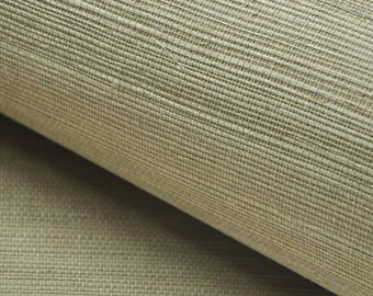 Natural dark cream woven sisal grasscloth wallpaper/Beige grasscloth wallcovering/natural wallcovering/Taupe wallpaper/Beige grasscloth