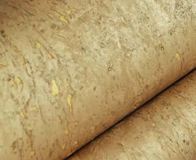 Pale Gold Cork Wood Veneer Wallpaper/cork Wallcovering/non Etsy