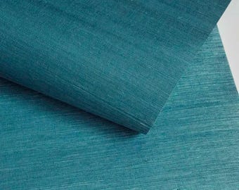 Teal Sisal Grasscloth Wallpaper: Retro Bedroom Decor