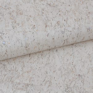 Carta da parati in sughero beige e argento con effetto legno/Rivestimento murale in sughero/Rivestimento murale metallico/Rivestimento murale in legno impiallacciato/Rivestimento murale crema e argento