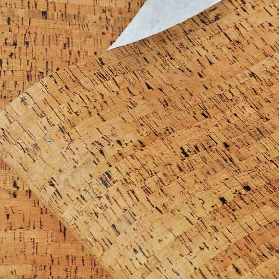 Natural Cork Wood Veneer Wallpaper: Light Brown Non-Woven Wallcovering