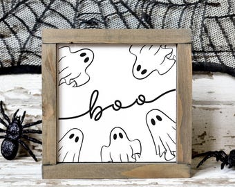 Wood "Boo" Halloween Sign: Spooky Farmhouse Decor