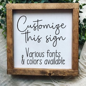 Custom wood sign, Personalized sign, Small custom quote signs, Farmhouse sign, rustic decor, wood shelf decor, coffee bar decor