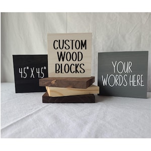 Custom Mini Wood Block Sign, Personalized Gifts, Personalized Tiered Tray Decor, Small Wood Block Sign