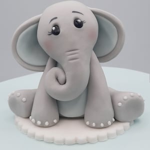 Fondant Elephant Cake Topper jungle animals wild one cake topper edible animal cake topper safari first birthday cake decorations