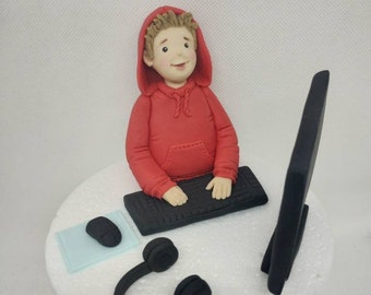 Computer Gamer with keyboard screen earphones and mouse teen gamer boy girl playstation Xbox pc 18th 21st