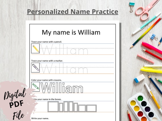 Learn to Write Your Name Printable Activity Kindergarten and | Etsy