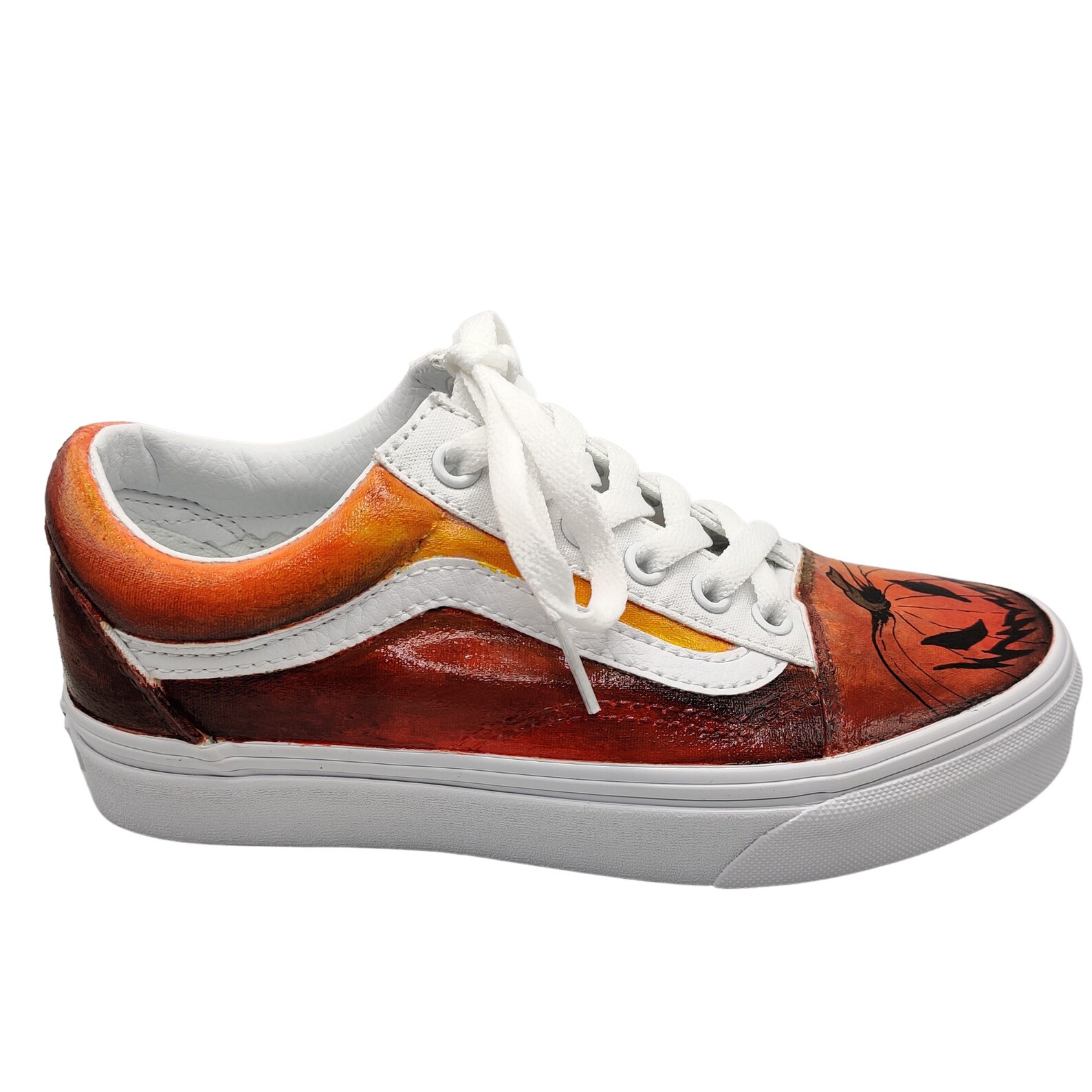 Halloween Shoes l Custom Painted Pumpkin Vans l Jack'O Etsy