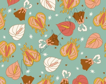 I lava you - mint - Repeating Pattern - Digital Download