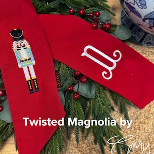 Christmas Wreath Sash, Holiday Wreath Sash, Christmas Decor,