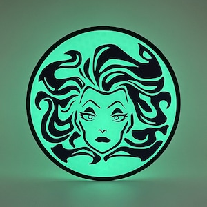 Cartello luminoso al buio/luce nera ispirato a Disneyland/Disney World, Madame Leota Haunted Mansion!!!