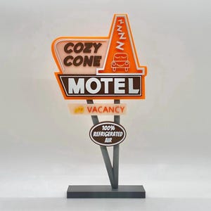 Cozy Cone Motel Inspired Cars Disneyland/Radiator Springs Pixar Disney Stand Up Sign !!