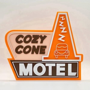 Gemütliches Cone motel inspiriert Autos Disneyland/Heizkörper Federn Disney/Pixar Zeichen!!