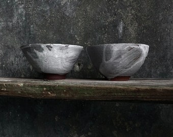 350ml/400ml 2x weiße schalen keramik 12cm ceramics wheelthrown handmade handgemacht handgedreht Two white bowls