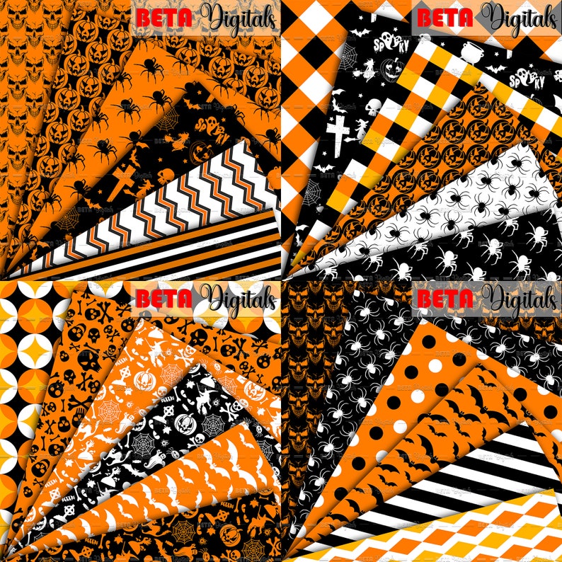 HALLOWEEN BUNDLE (1) 150+ Digital Seamless Pattern, Printable Paper ...