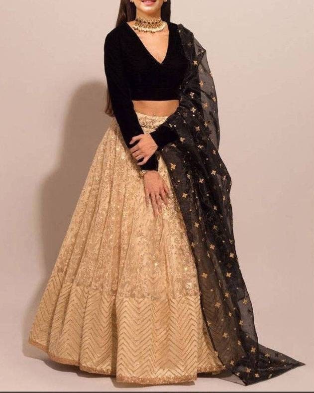 Designer Black Lehenga Choli for Pakistani Wedding Dresses – Nameera by  Farooq