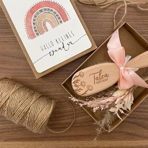 personalisierte Babybürste 100% Ziegenhaar | aus heimischem Holz | Geschenk zur Geburt & Taufe | individuell und einzigartig | Rosmarinparty