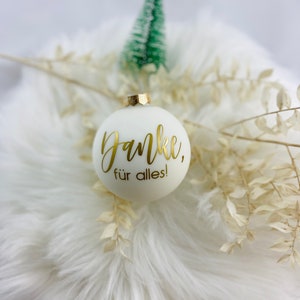 Christmas balls Christmas tree balls glass 8 cm personalized with name desired text desired name, Santa Claus gift, paws. Saying thank you, thank you