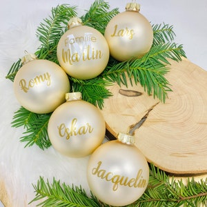 Familienkugel, Weihnachtskugeln Christbaumkugeln Echtglas 8cm Personalisiert mit Name Wunschtext Wunschname, Nikolausgeschenk