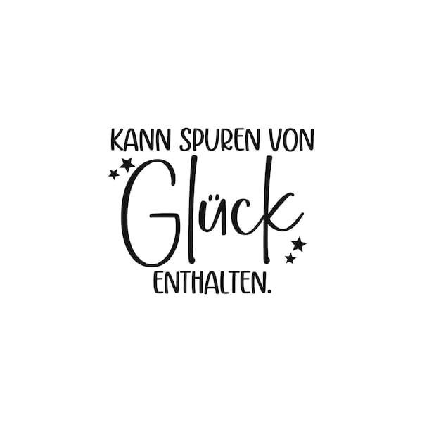 2xSticker "kann Spuren von Glück enthalten" | 2er Set | Erinnerungen schenken | DIY Geschenk | Mitbringsel | Kleinigkeit schenken