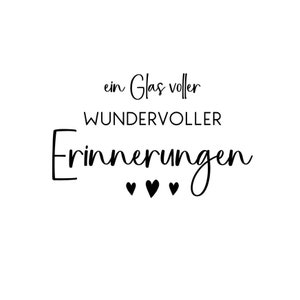 2xSticker "Glas voller wundervoller Erinnerungen | 2er Set | Erinnerungen schenken | DIY Geschenk | Kleinigkeit schenken | Hochzeitsspiel