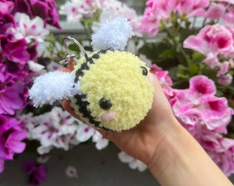 Llavero de abeja afelpada: dije para mochila