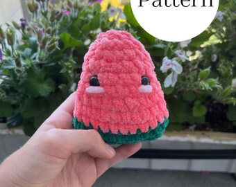 Crochet watermelon pattern - PDF pattern - no sew