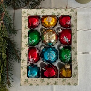 Set 12 PCS / 5cm /Vintage Christbaumkugeln / alter Eckartina Christbaumschmuck/ Weihnachtskugeln nostalgisch/ Made in Germany / mundgeblasen