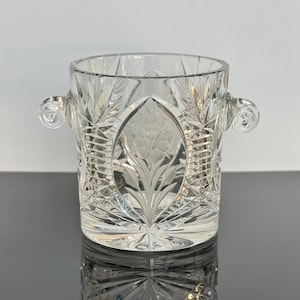 1251 gram / Schönborn loodkristal / glazen ijsblokjeshouder / jaren 80 / baraccessoires / barwagenaccessoires / ijsemmer / handgesneden
