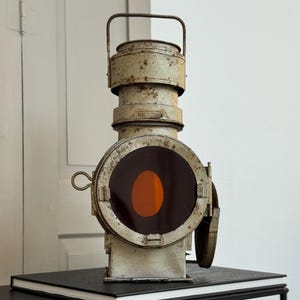 Railway lantern Deutsche Bahn, vintage Osmeka railway lamp DB, signal lantern, petroleum tail light upper carriage, WITHOUT petroleum candlestick!