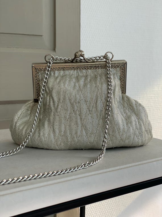 Abendtasche Silber Antik Handtasche Alpacca Abendtasche Um 1900