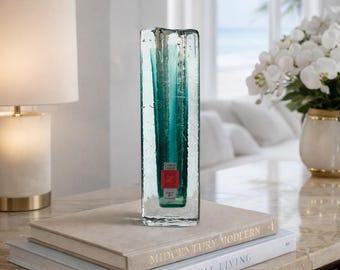 Schott Zwiesel Original Design Vintage Glass Vase Crystal Glass Handmade Mid Century Design 18 cm - 1000 grams Solid Crystal Glass Collector's Item