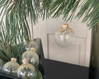 Set 6 PCS / 6 cm / Vintage Christmas Bulbs / vintage baubles / traditional Made in Germany / round / stars / old christmas tree decorations