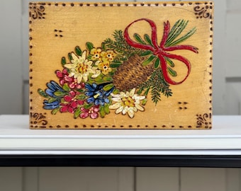 Vintage wooden box "Greetings from Vienna" hand-painted – jewelry box, handmade wooden box, trinket box, made in Austria, photo box, memory box, wood