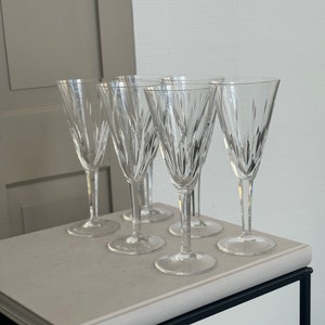 ヴィンテージシャンパングラス/シャンパングラスクリスタルガラス/カットワイングラス/バーカートアクセサリー/バーカート装飾の6個セット