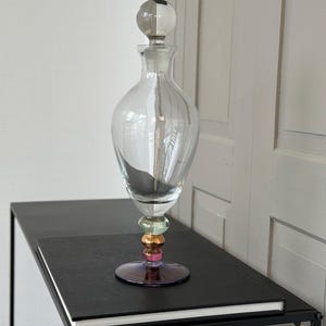 Vintage glass carafe / cut stopper / glass carafe / decanter / bottle whiskey cognac / liqueur shabby / boho / exquisite design