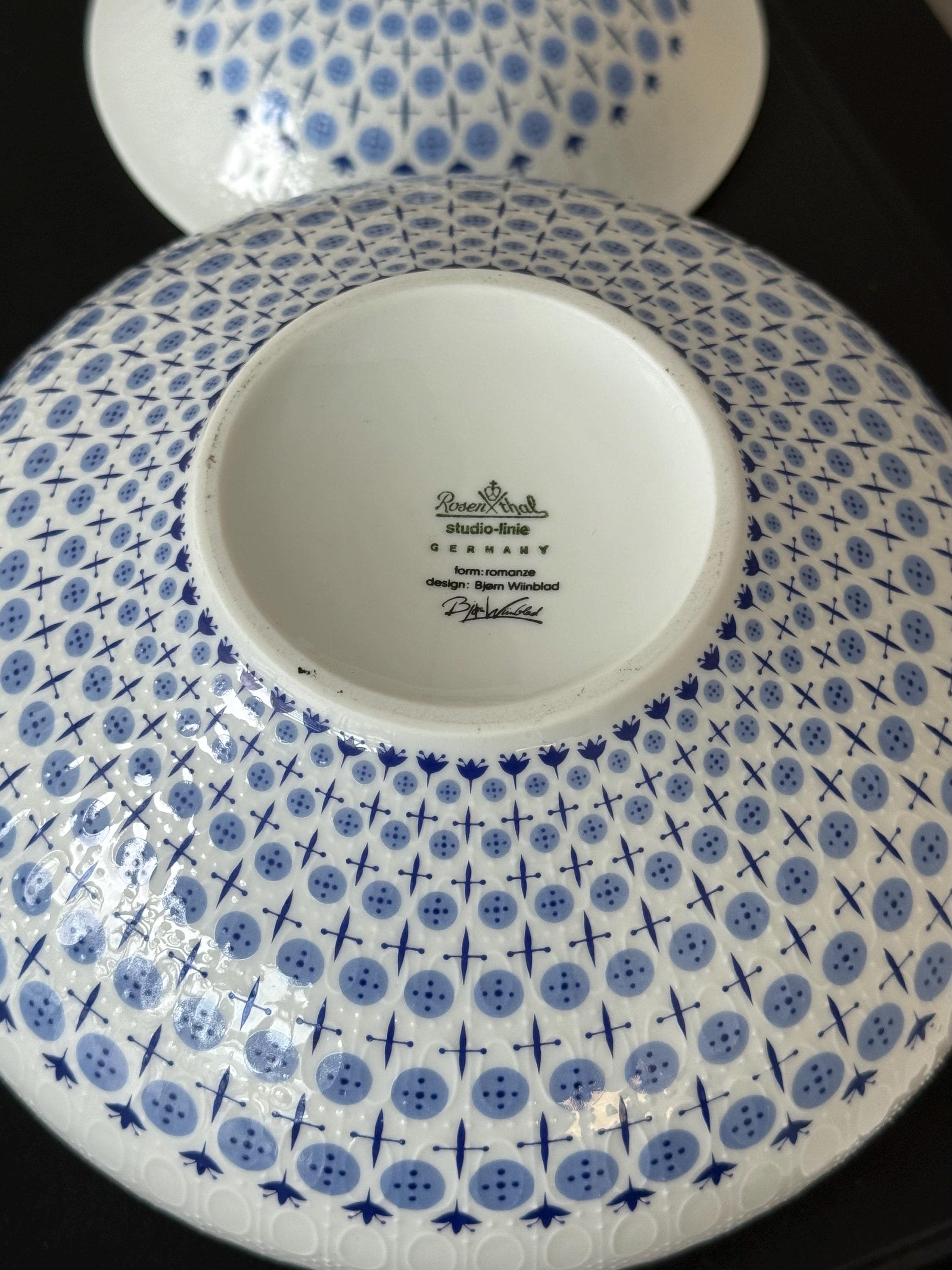 Set of 4 Pieces / Rosenthal Romanze Secunda Blue - Björn Wiinblad