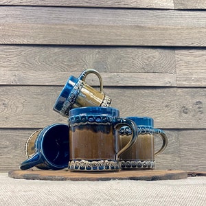 Rosenthal / Set of 7 beer mugs / Vintage 1970 Rosenthal Studio Line / Design Björn Wiinblad / Brotzeit Alpin / Handmade / Tankard / Mug