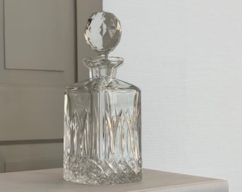 2020 grams / Vintage glass carafe / Rectangular / Loft style / Crystal glass carafe / Whiskey carafe / Crystal glass decanter / hand-cut