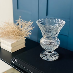 1814 grams / vintage goblet vase solid heavy lead crystal / ravishingly beautiful hand-cut decor / must-have for glass connoisseurs