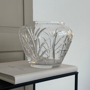 3200 Gramm Bleikristall Vase / Massives Glas / fantastisch geschliffen / Bleikristall / tief geschliffen /  Vintage Windlicht Kristall