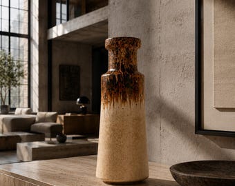 Scheurich Fat Lava Vase 205-32 Vintage West German Pottery 1970s Drip Glaze Ceramic Mid Century Modern Pottery Organic Modern WPG Ceramic